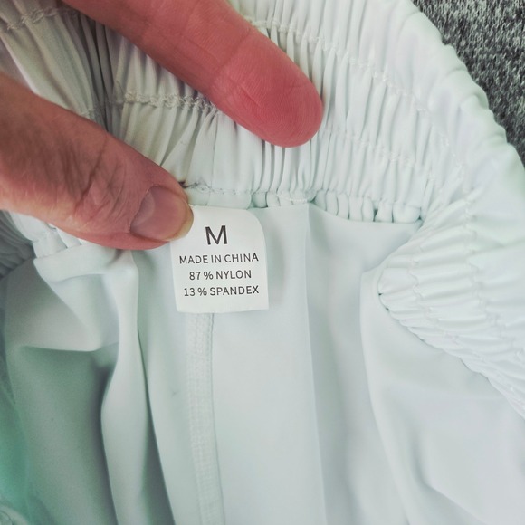 LUOGONGZI White Flowy Athletic Shorts High Waisted Double Layer Workout Skort M - Picture 3 of 10